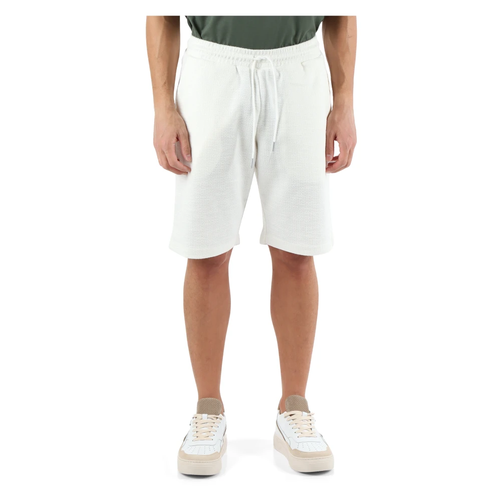 Antony Morato Katoenen Bermuda shorts met logo borduurwerk White Heren
