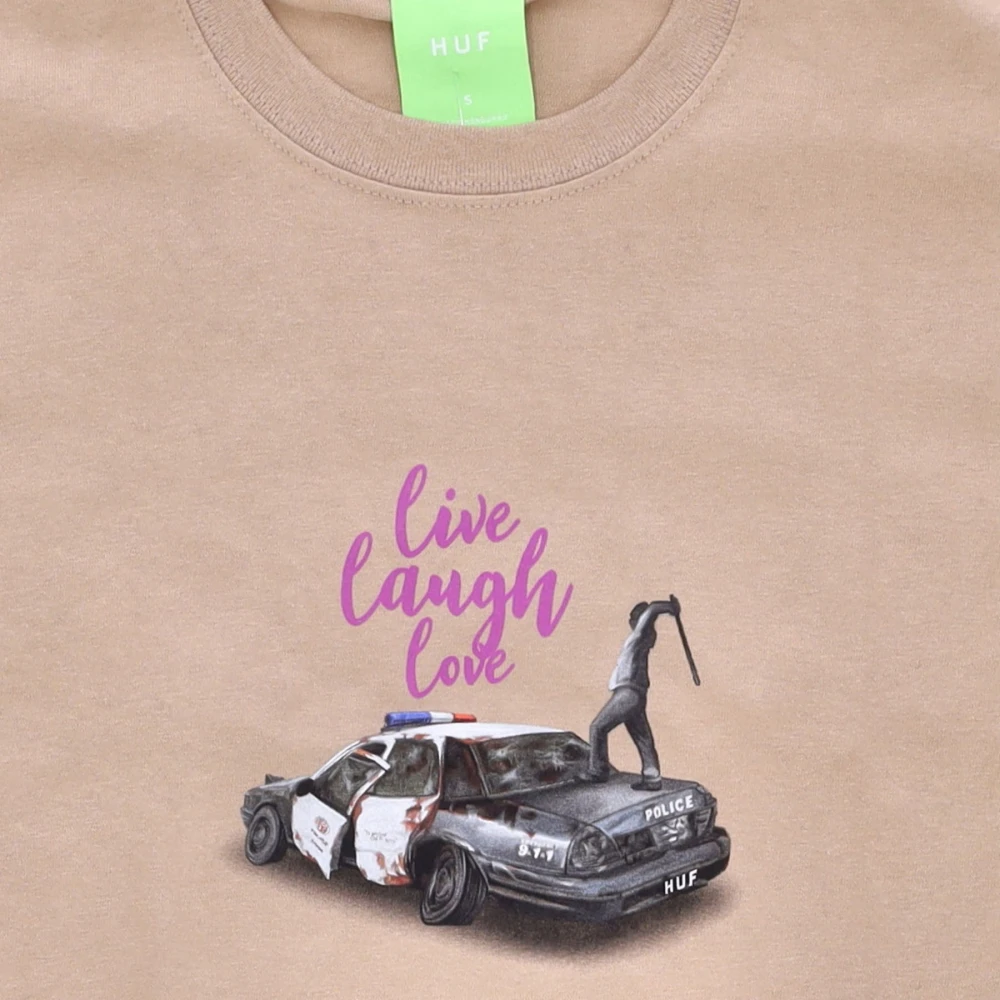 HUF Live Laugh Love Print Tee Sand Beige Heren