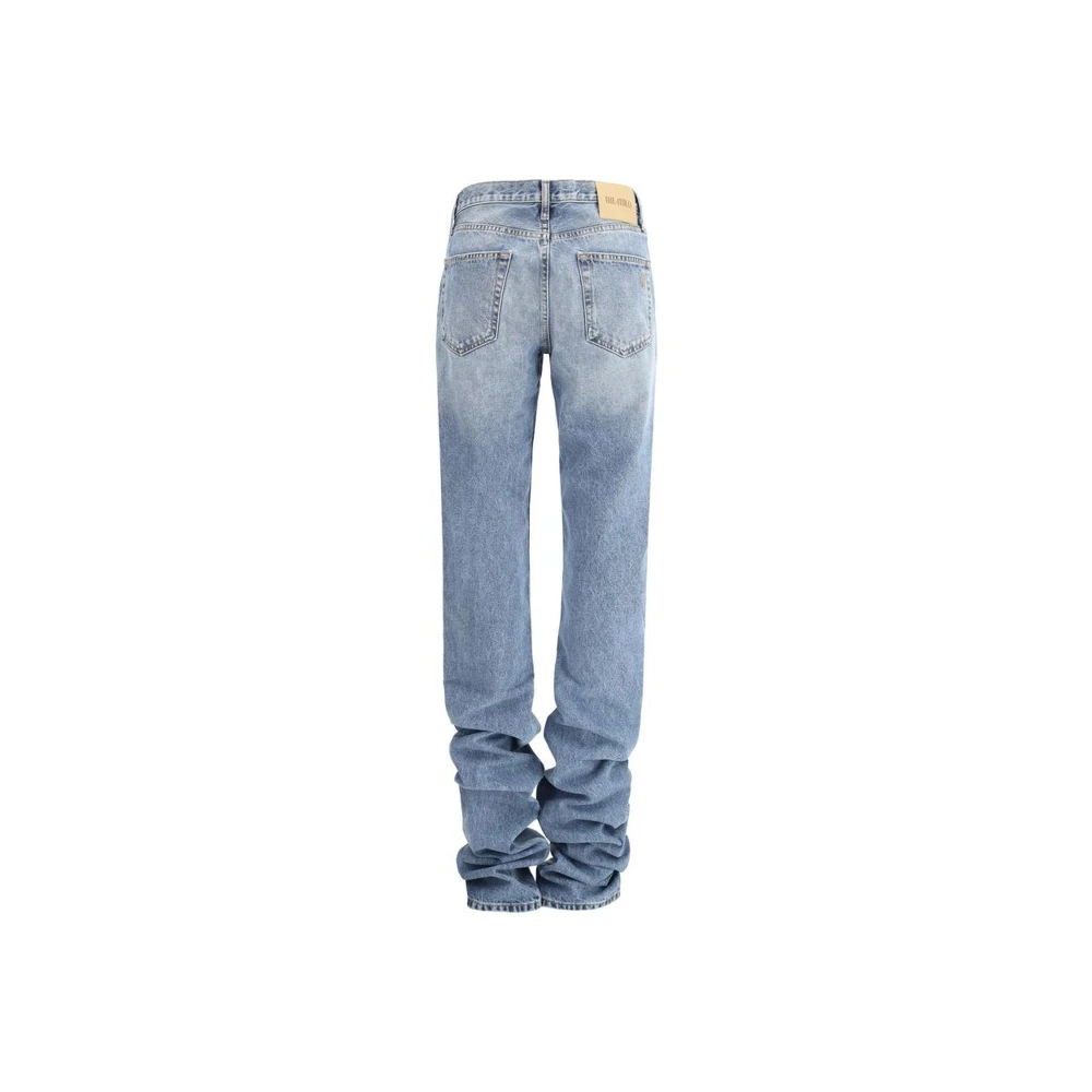 The Attico Gebundelde Bodem Katoenen Jeans Blue Dames