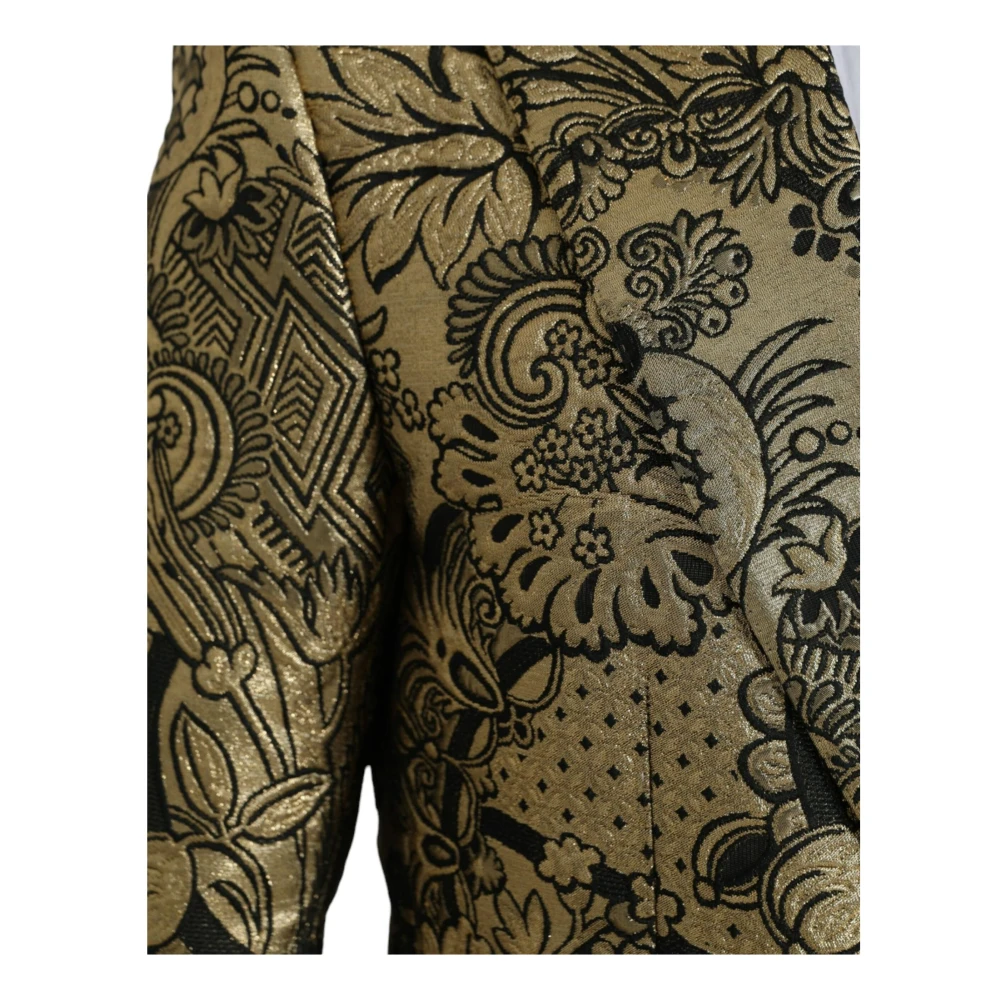 Dolce & Gabbana Gouden Jacquard Blazer Slim Fit Multicolor Heren