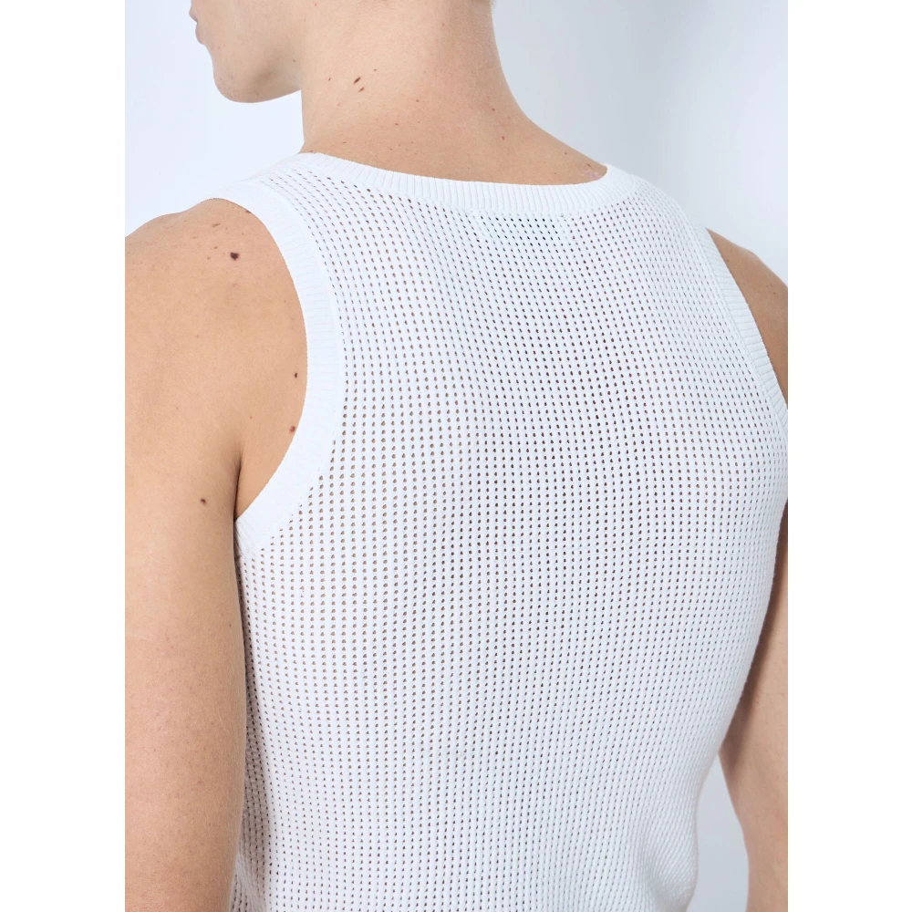 Dries Van Noten Open-gebreide Tanktop White Heren