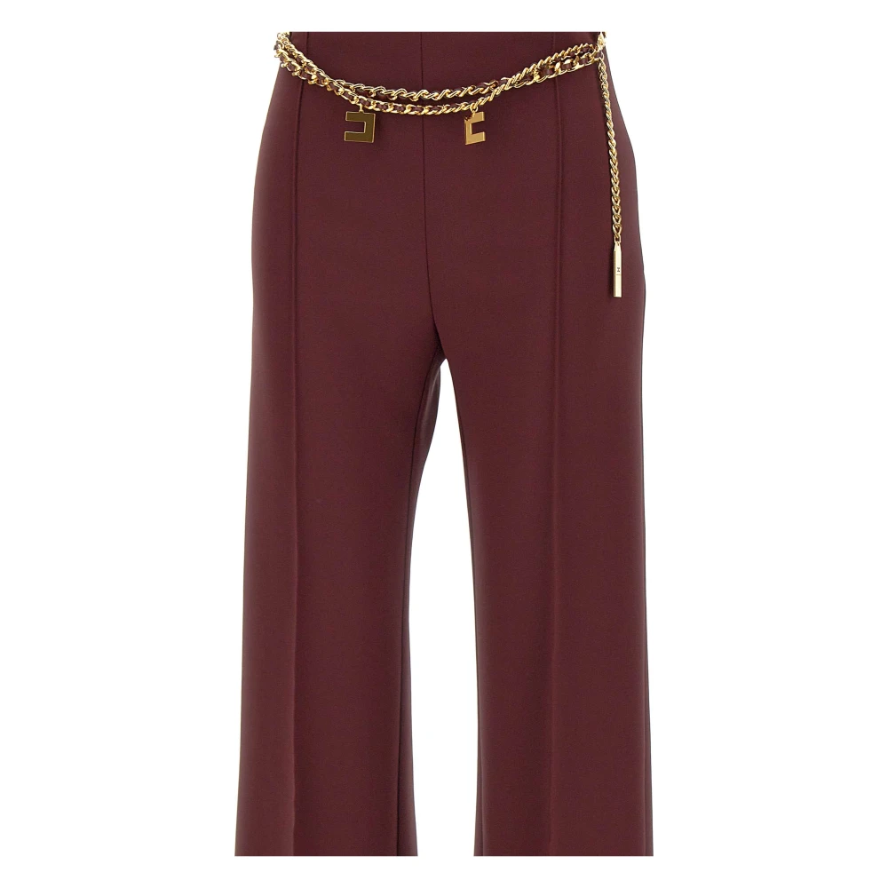 Elisabetta Franchi Bordeaux Palazzo Broek Dagelijks Stijl Red Dames