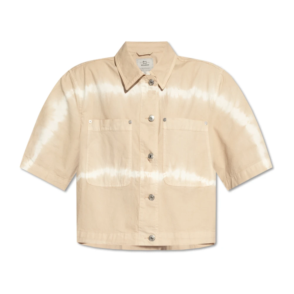Woolrich Tie-dyed cropped shirt Beige Dames