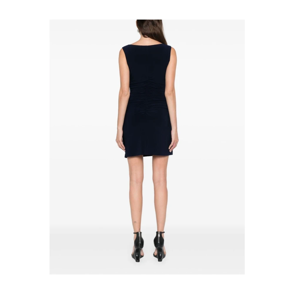 Norma Kamali Navy Blue Bodycon Jurk Gerimpelde Details Blue Dames