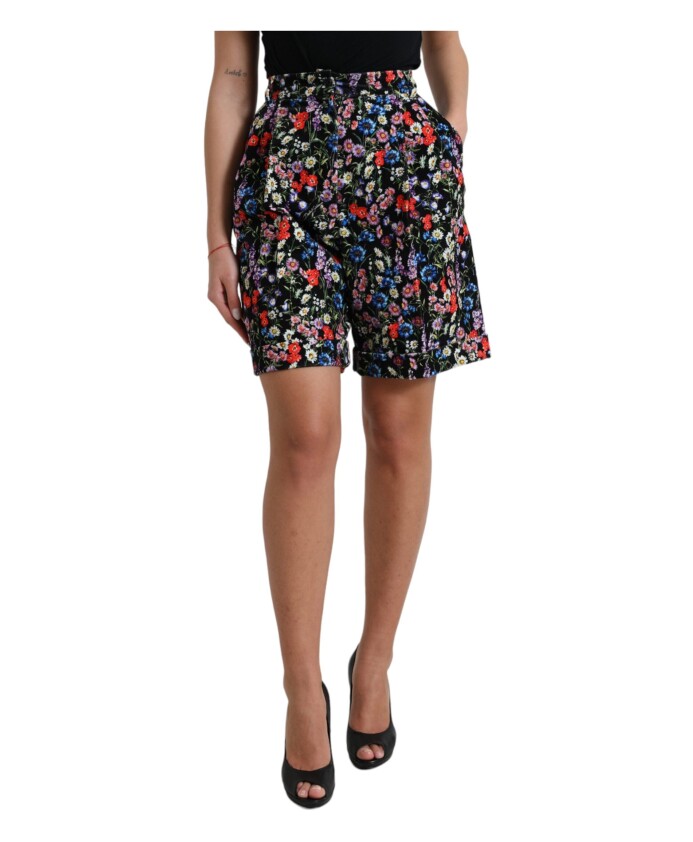 chic-floral-high-waist-hot-pants