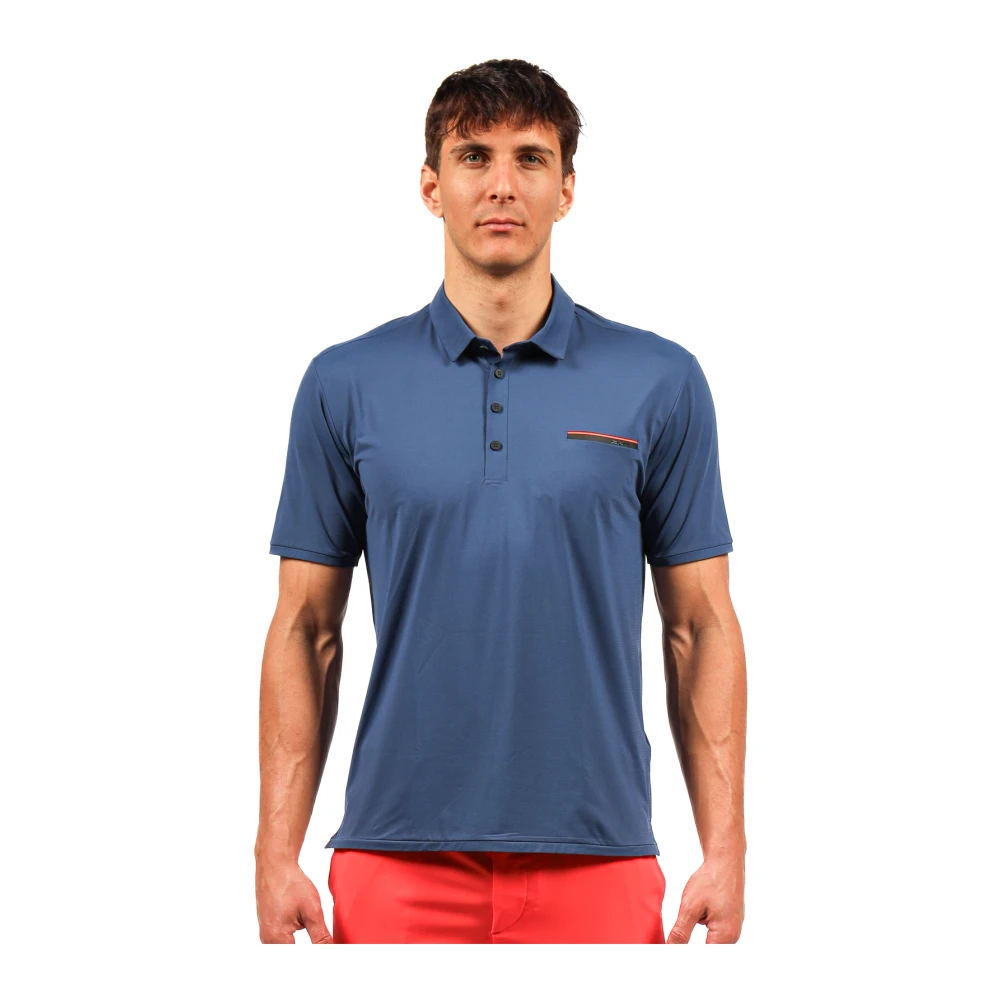 RRD Oxford Pocket Stretch Polo Shirt Blue Heren