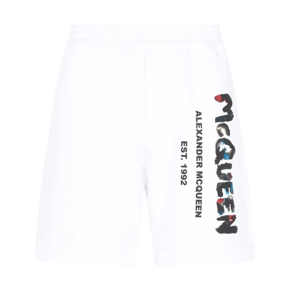 Alexander mcqueen Witte Logo Katoenen Shorts Ss23 White Heren