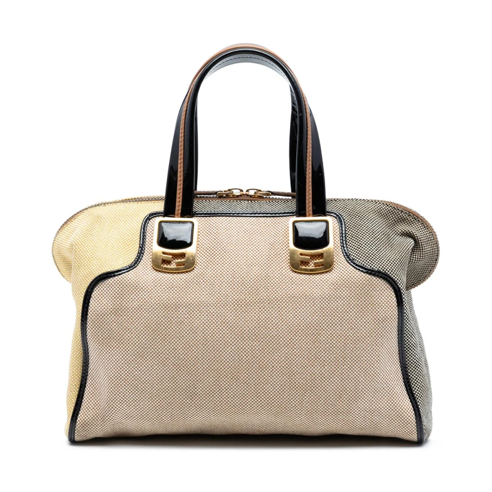 Fendi Vintage Women's Brown Pre-Owned Structured Satchel Bag