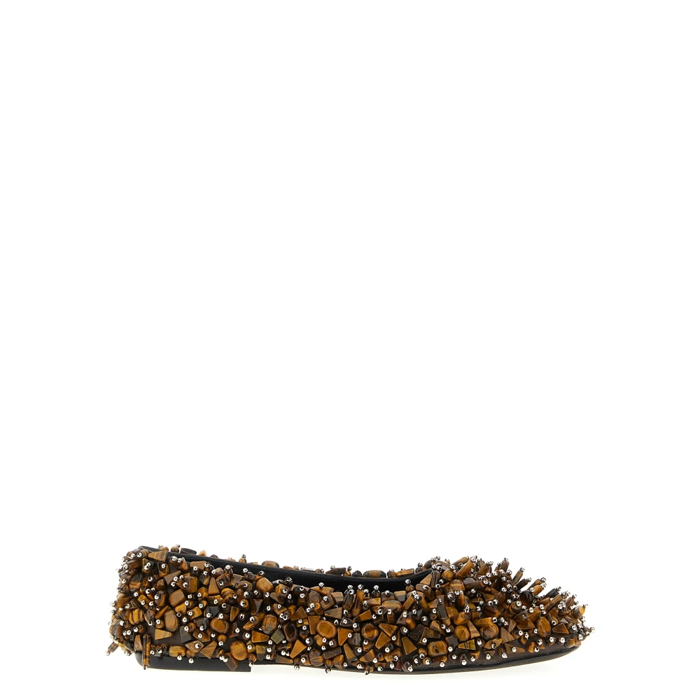Dries Van Noten Women's Brown Beaded Ballet Flats
