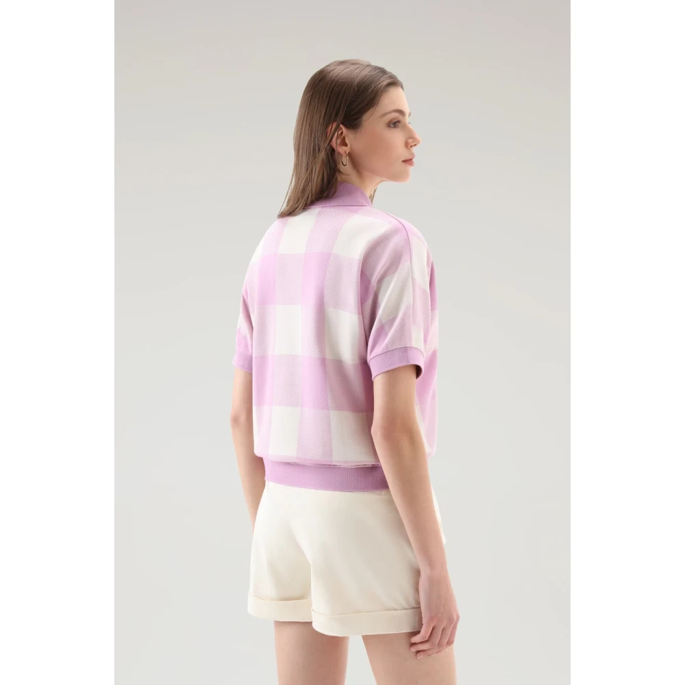 Woolrich Vintage American Check Polo Purple Dames