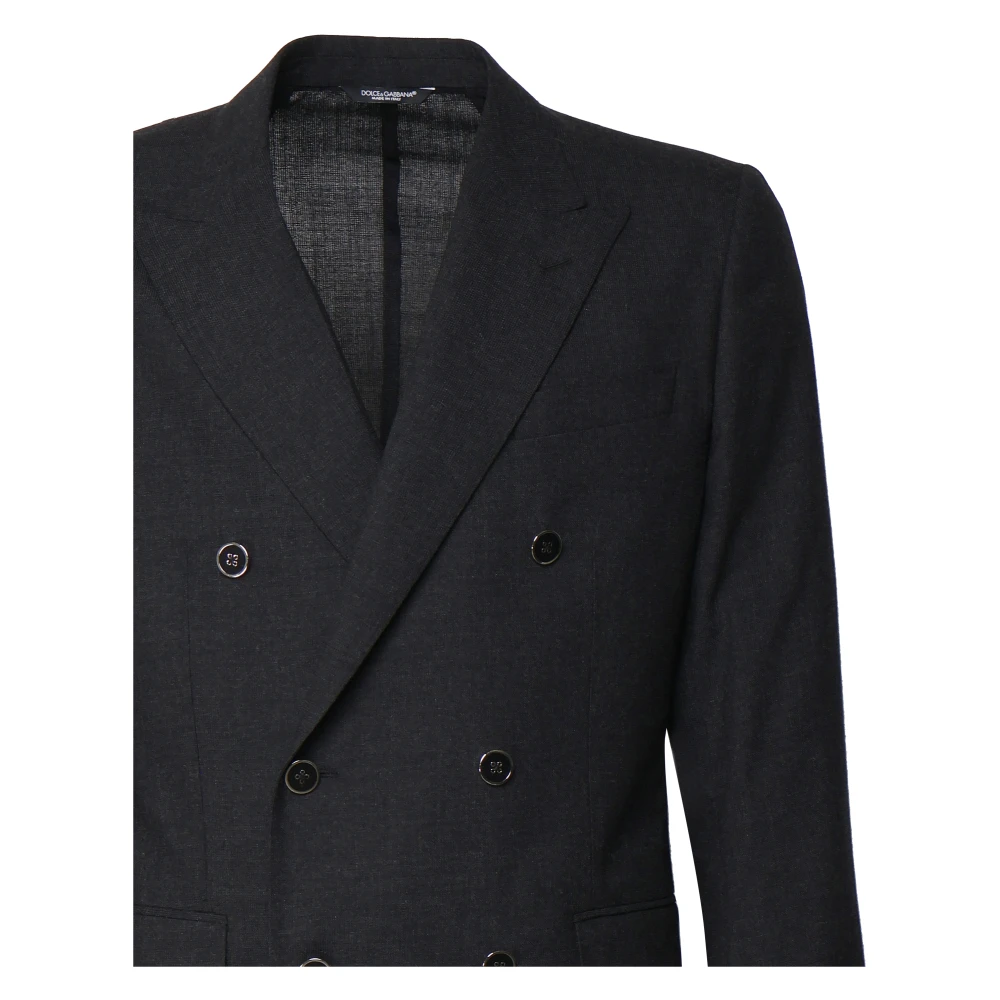 Dolce & Gabbana Wollen getailleerd double-breasted jasje Black Heren