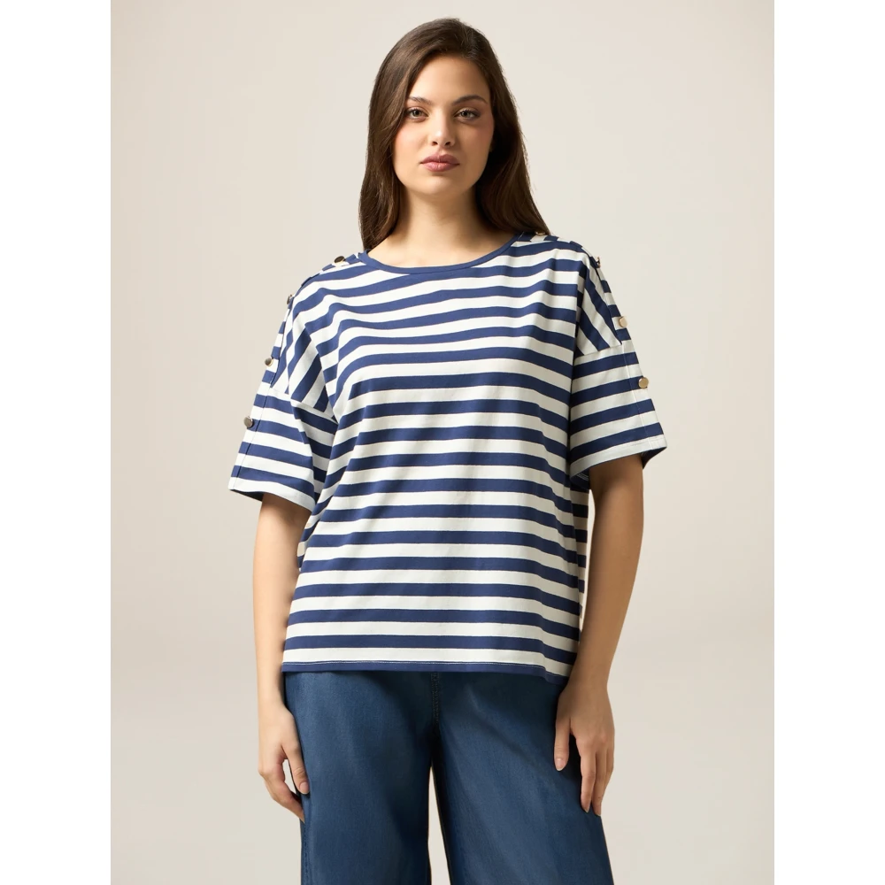 Oltre Gestreept katoenmix T-shirt Multicolor Dames