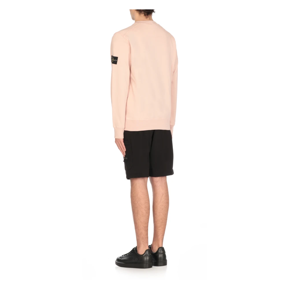 Stone Island Roze Katoenen Crewneck Sweatshirt Pink Heren