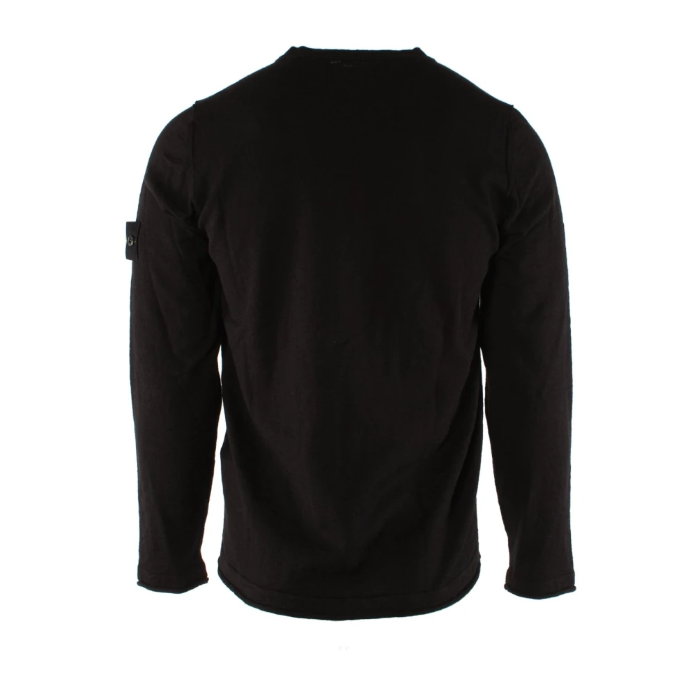 Stone Island Zwarte Katoenmix Trui Black Heren