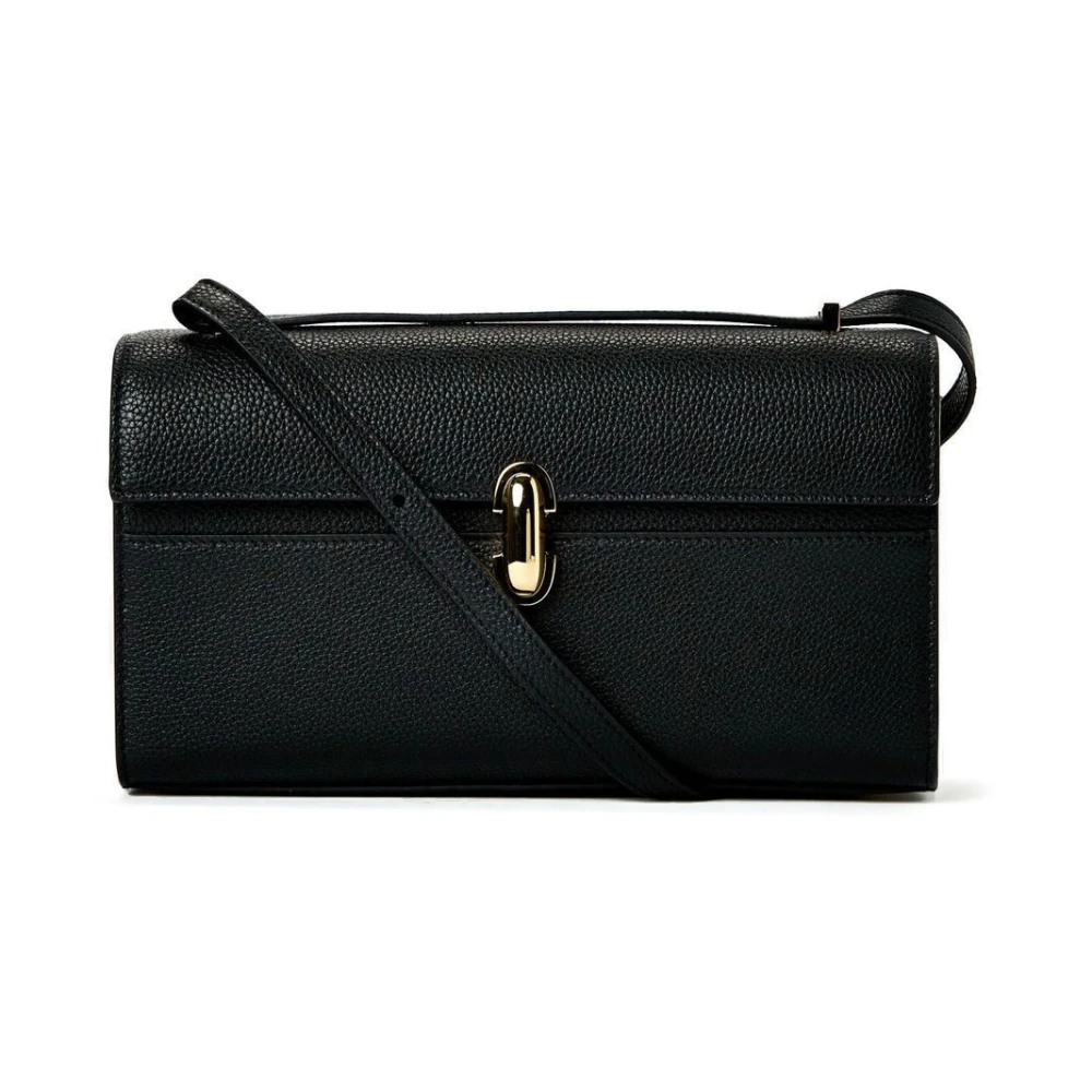 Savette Symmetry Tas in Geitenleer Black Dames