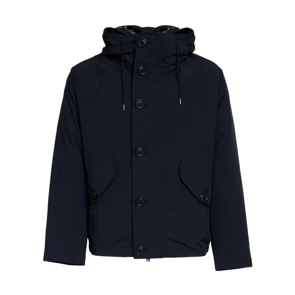 C.p. Company Men's Blue Hooded Down Jacket