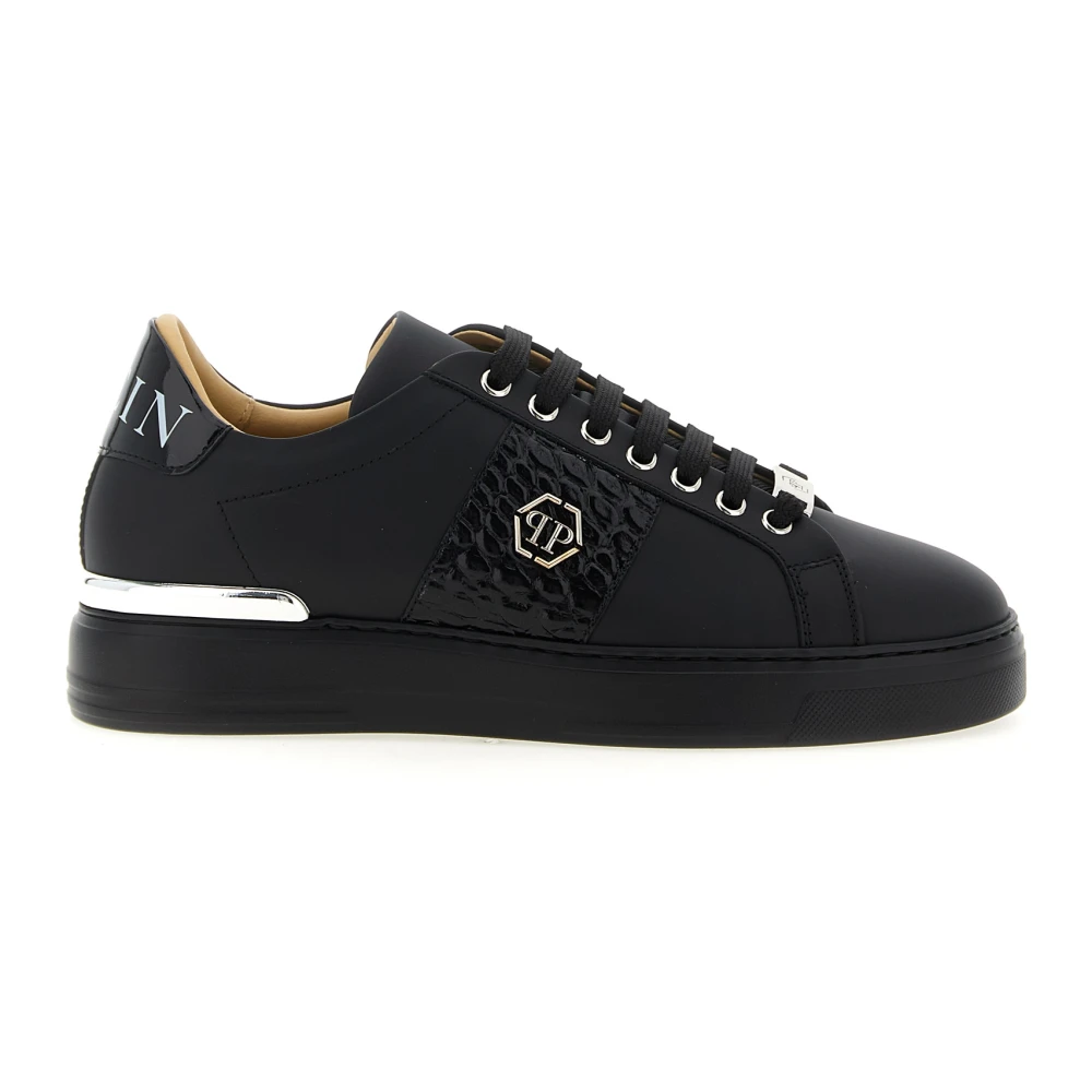 Philipp Plein Men's Black Sneakers, 7 Uk, Hexagon Lo-Top Trainers