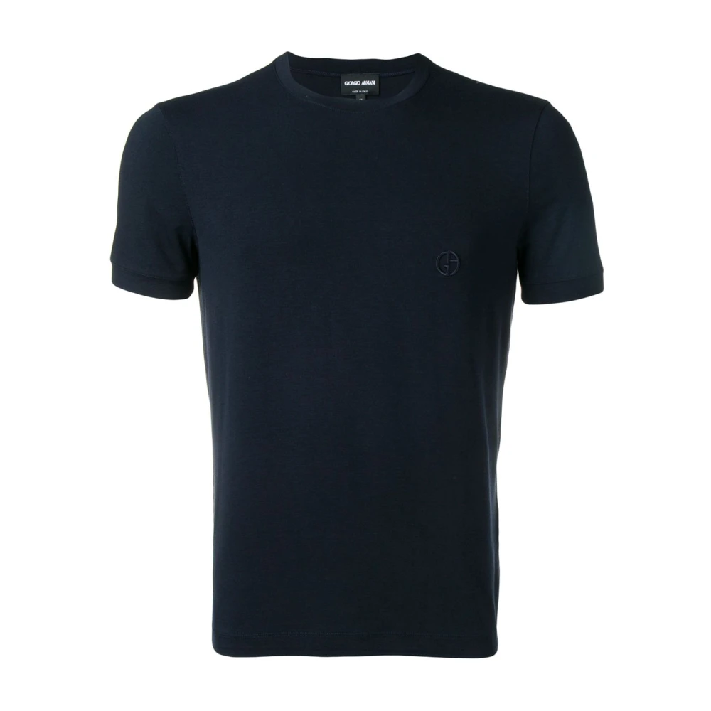 Giorgio Armani Blauw Logo T-shirt en Polo Blue Heren