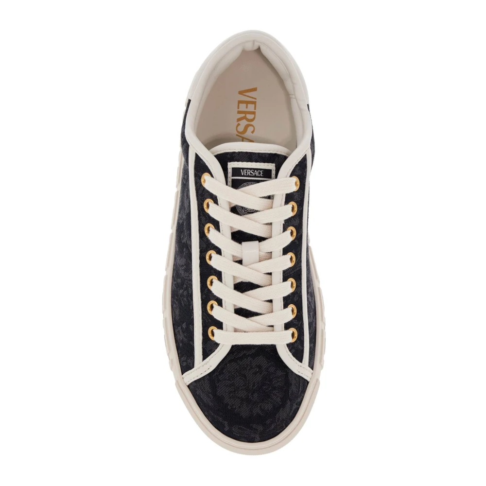 Versace Barocco Jacquard Katoen Sneakers Black Dames