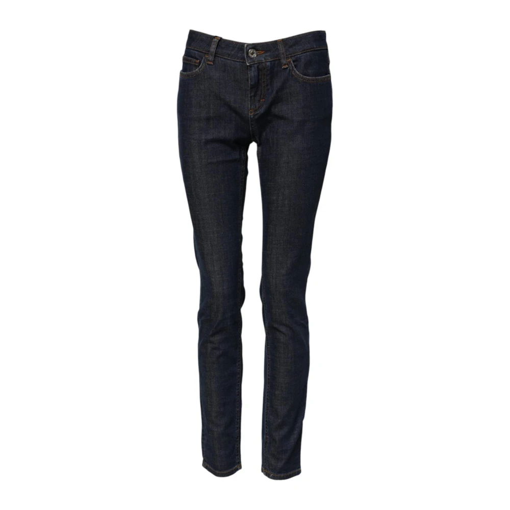 Dolce & Gabbana Women's Blue Skinny Denim Jeans With Zipper - Skinny Fit Jeans - 2XS - Jeans