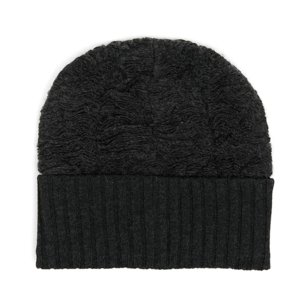 MM6 Maison Margiela Geribbelde wollen grijze beanie muts Gray Heren