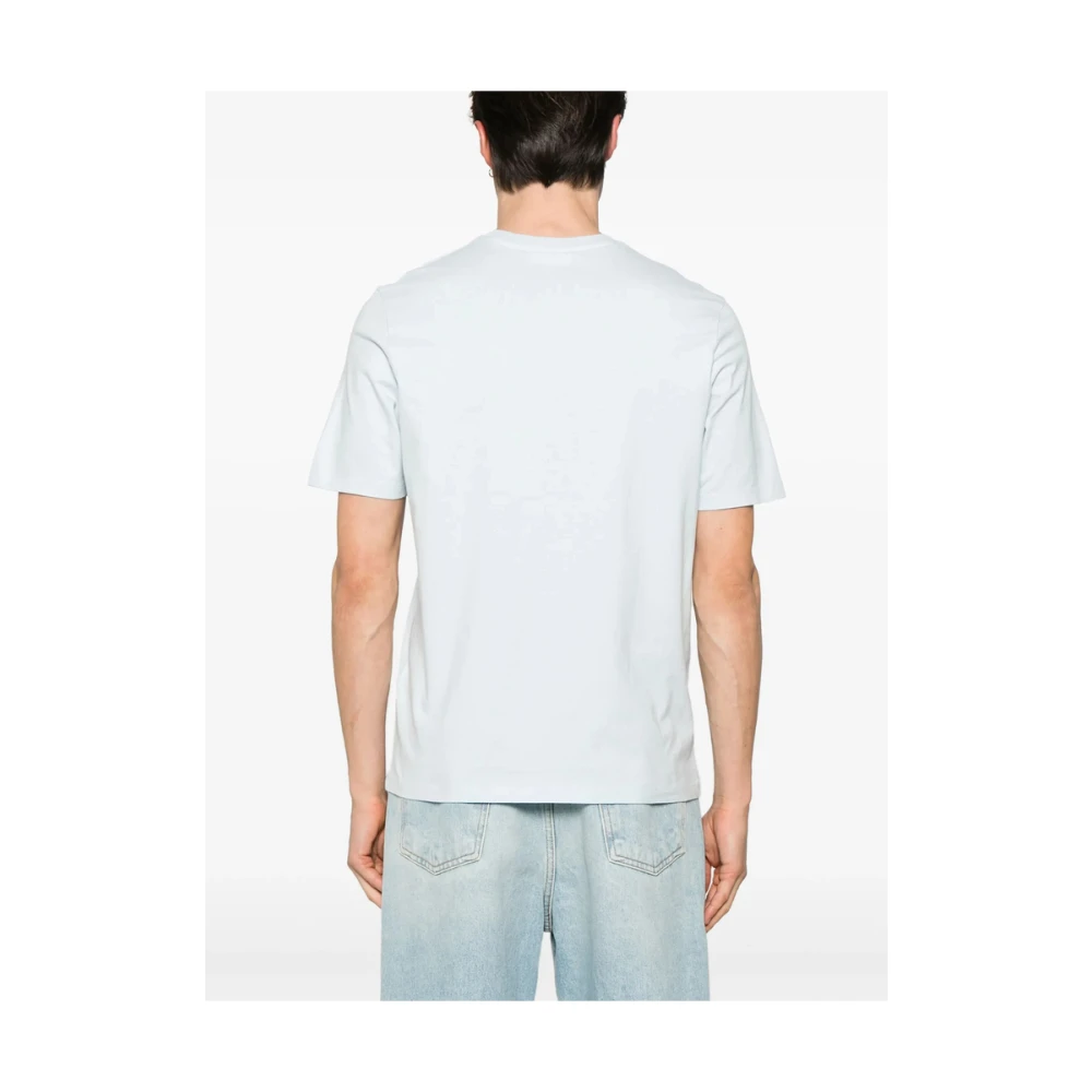 Maison Kitsuné Lichtblauw Crew Neck T-shirt Blue Heren