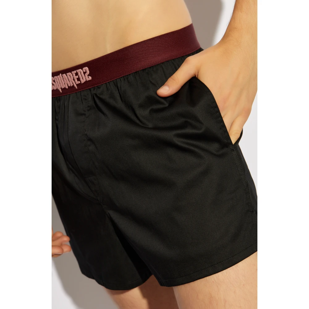 Dsquared2 Pyjamabroek met logo Black Heren