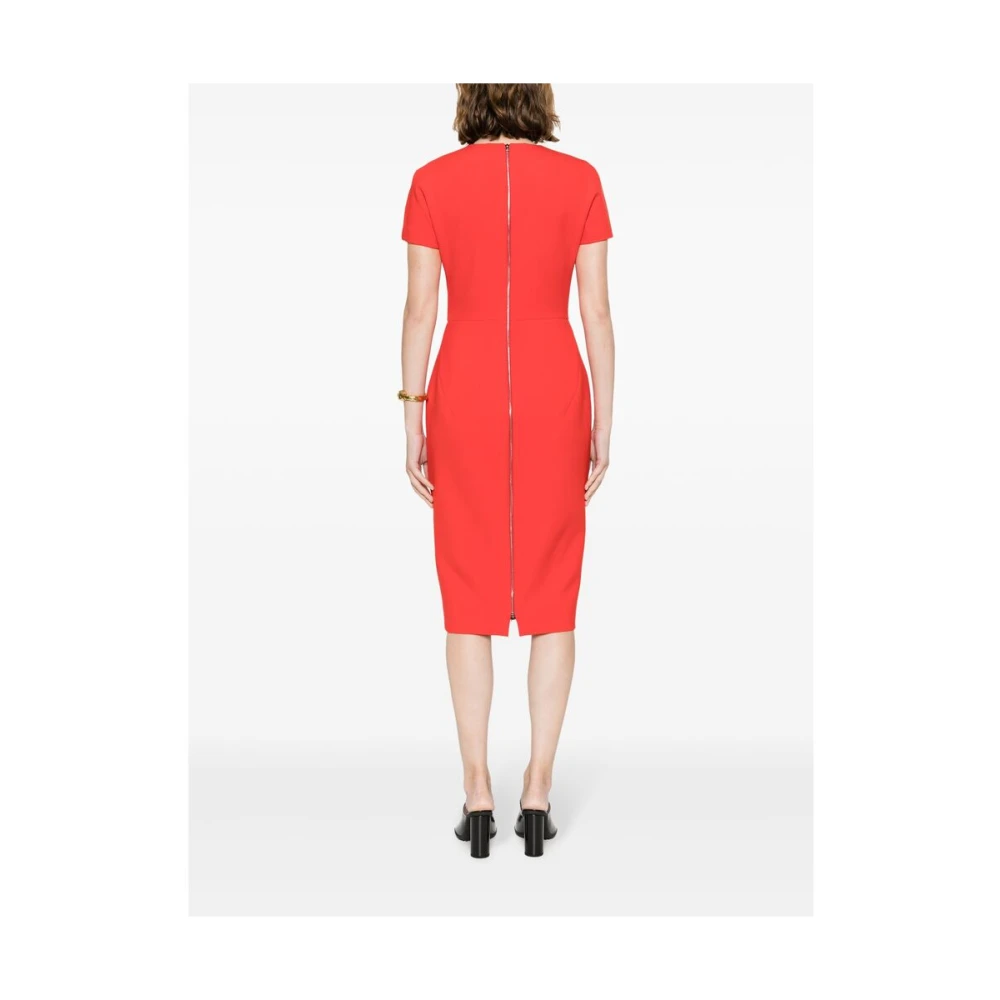 Victoria Beckham Rode Crepe Ronde Hals T-shirt Red Dames