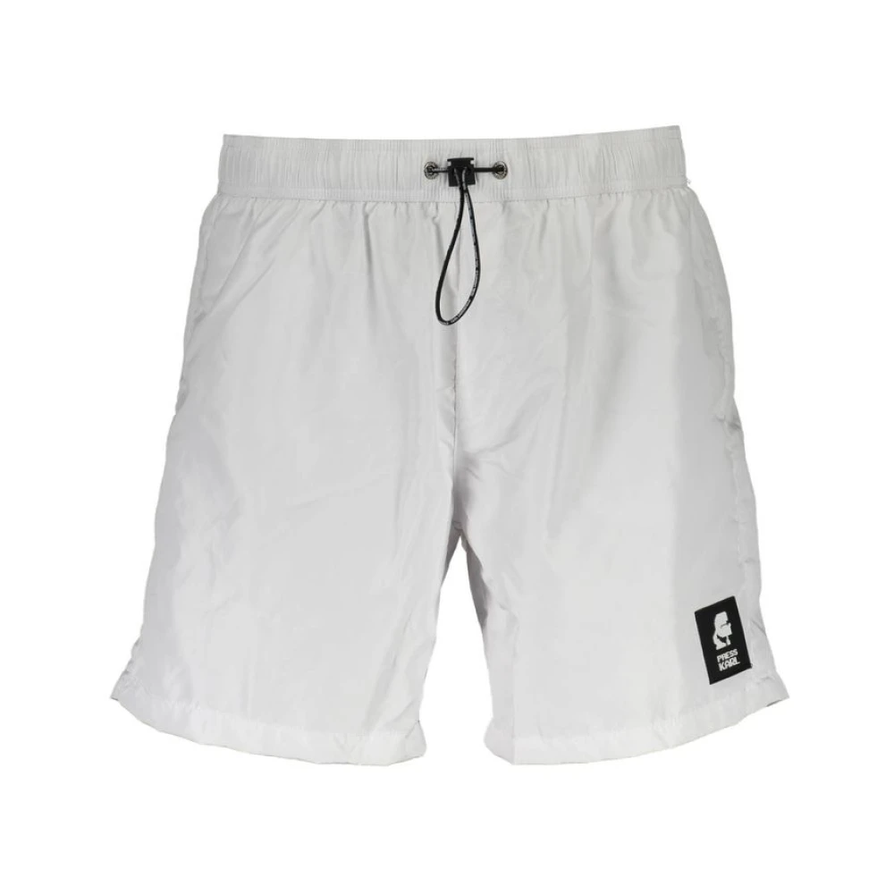 Karl Lagerfeld Men's White Swim Boxer - Beachwear - L - Swimwear