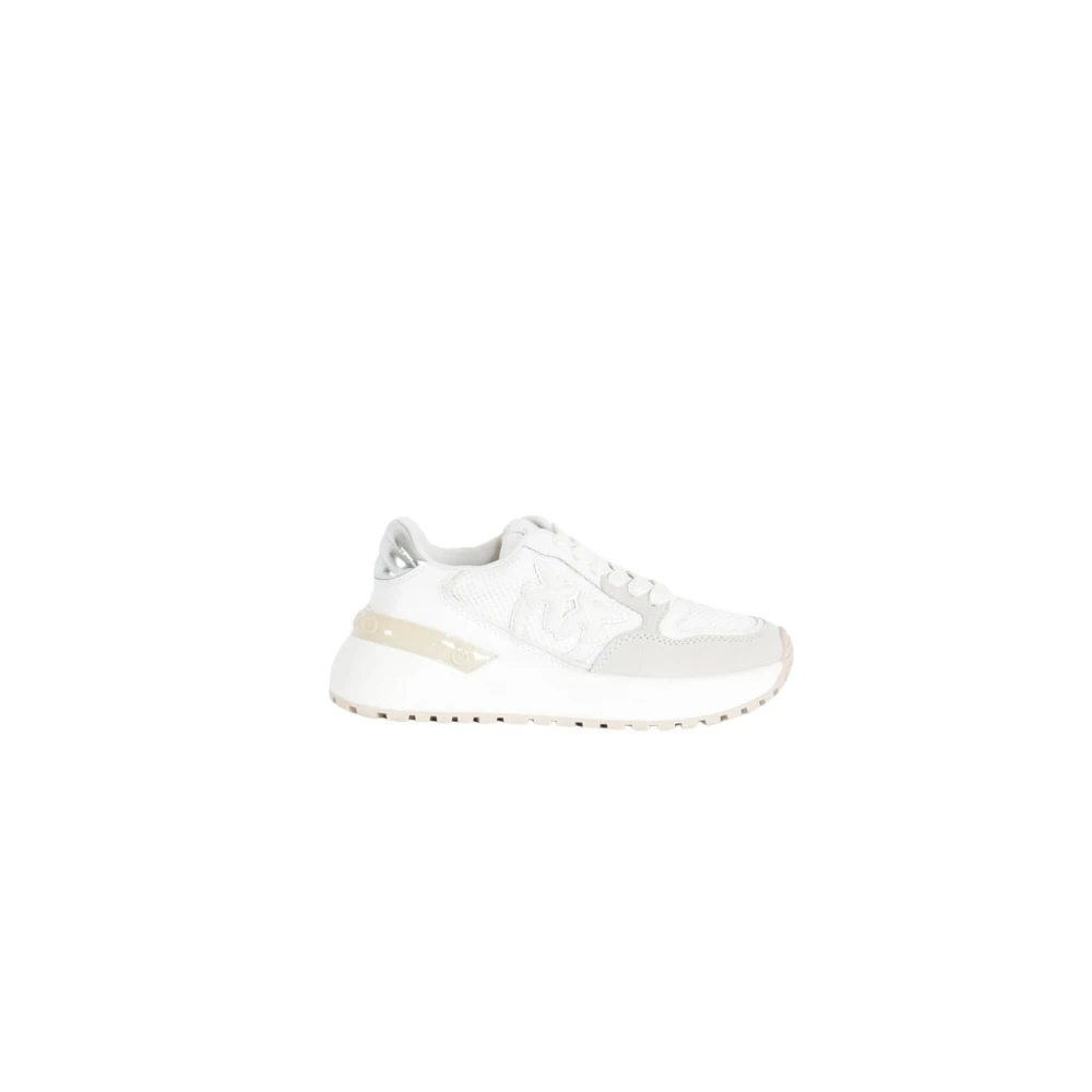 Pinko Mesh Sneakers met Love Birds Logo Dames Schoenen Wit