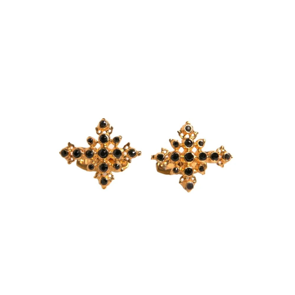 Dolce & Gabbana Gouden Kruis Kristal Manchetknopen Yellow Heren