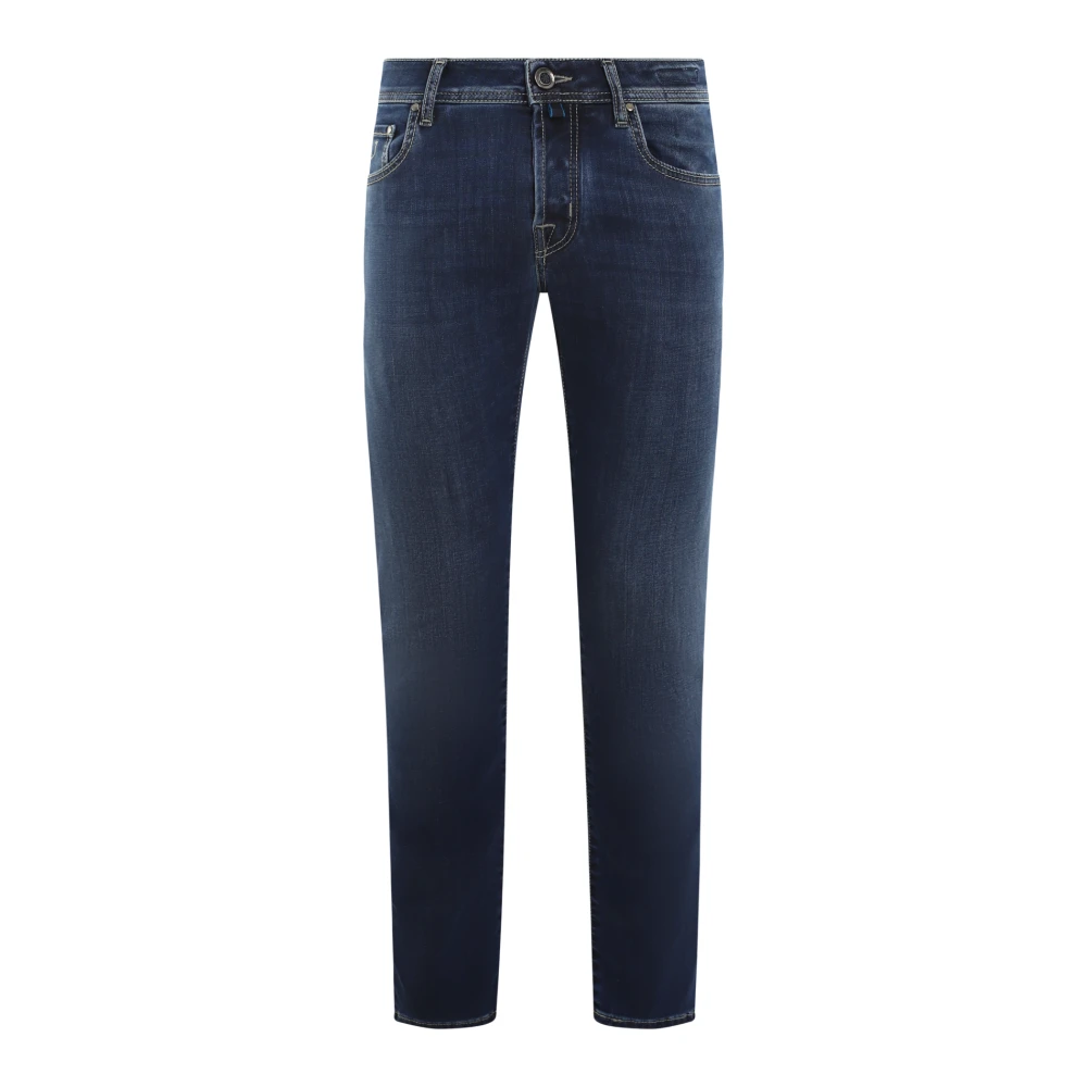 Jacob Cohën Blauwe Slim Fit Geborduurde Denim Jeans Blue Heren