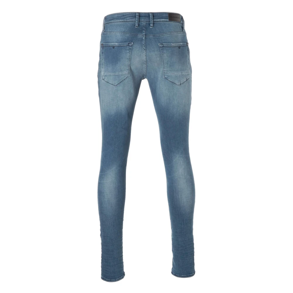 Pure Path Navy Blauwe Power Stretch Skinny Jeans Blue Heren