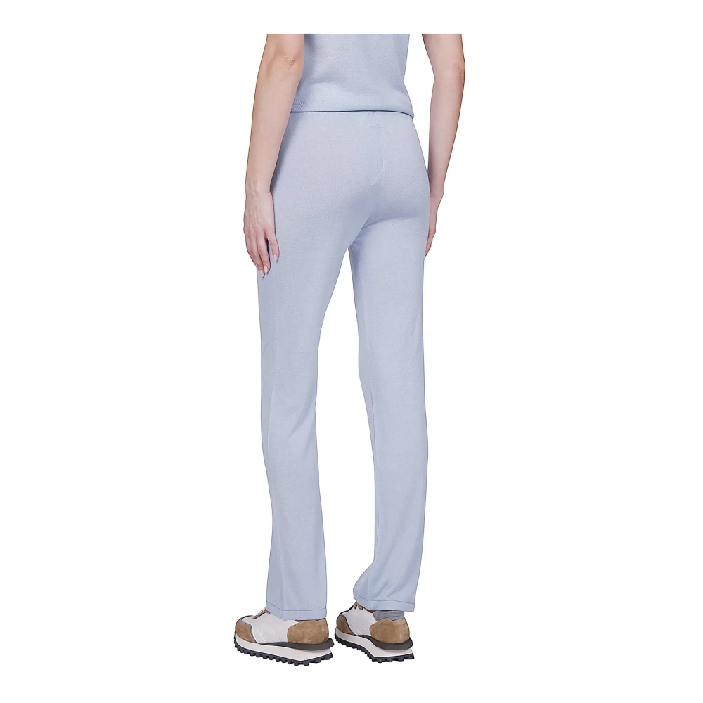 Eleventy Straight Trousers Blue Dames