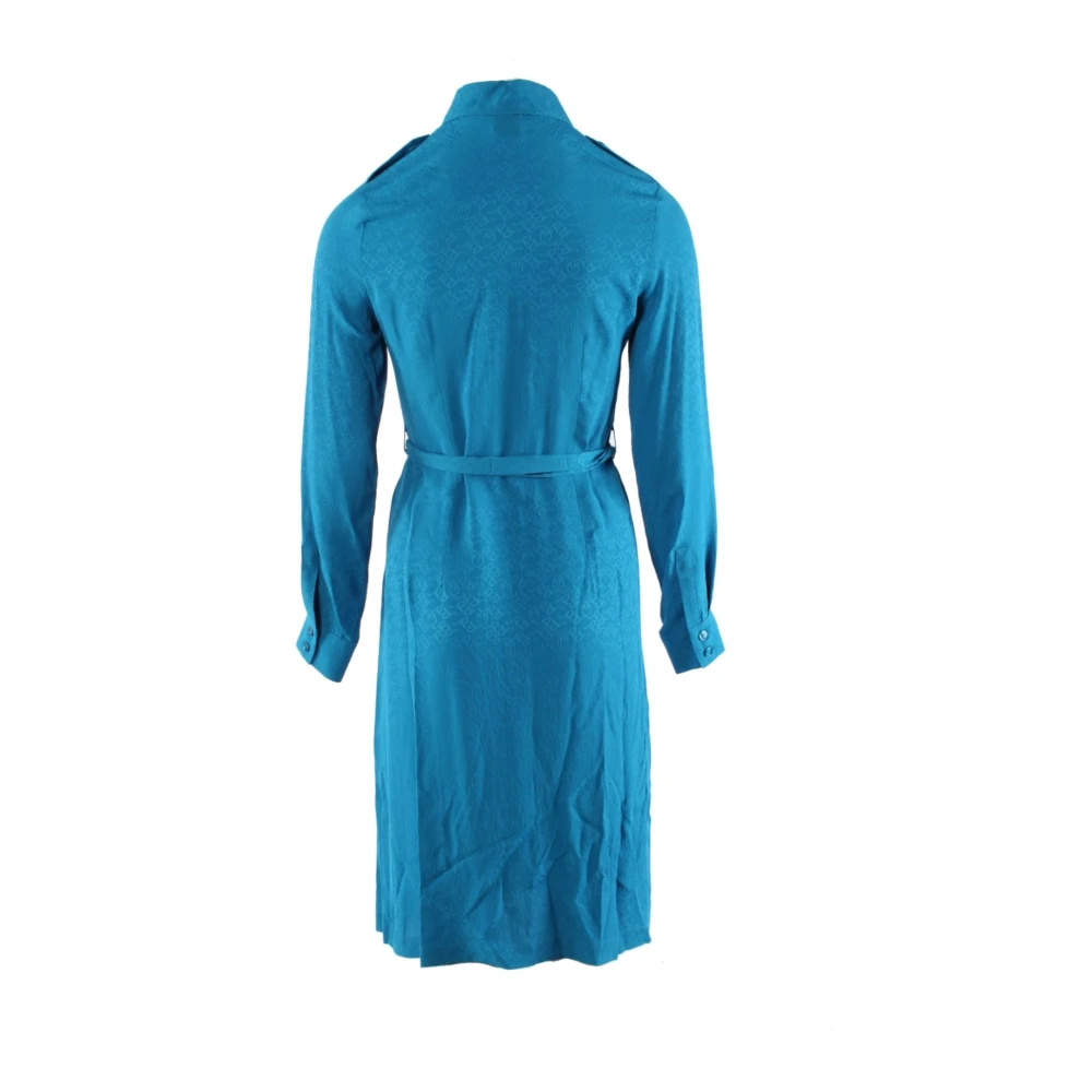 pinko Blauwe Zijden Jurk Blue Dames