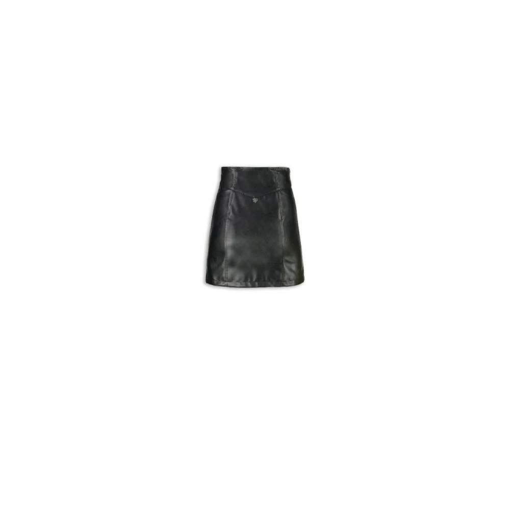 Aniye By High-waisted Minirok van Stretch Kunstleer Black Dames