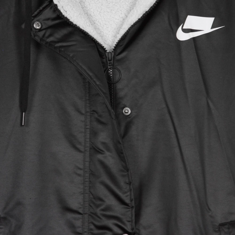 Nike Sportieve Lange Parka Black Dames