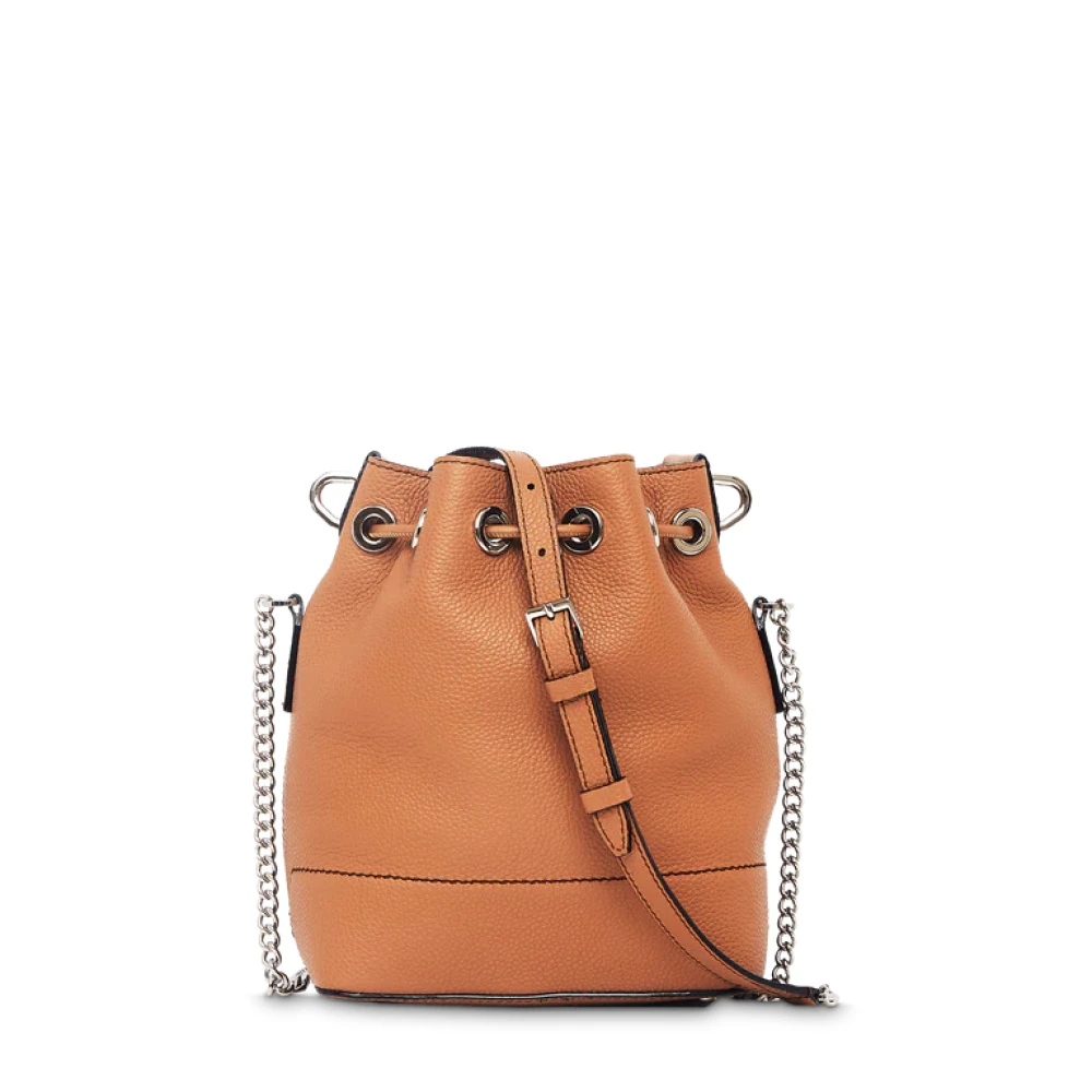 Lancel Bruin Leren Bucket Tas Ninon Brown Dames