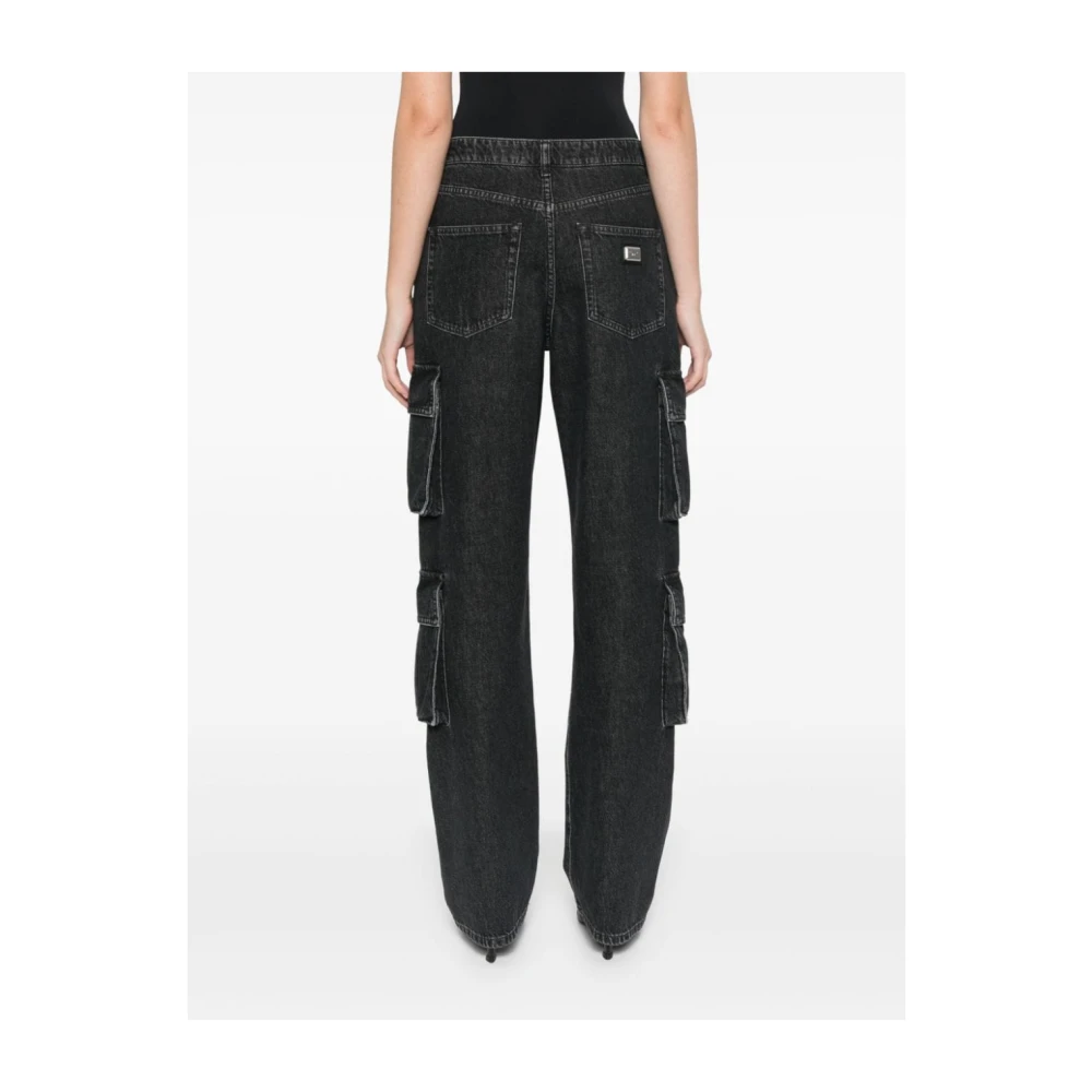 Dolce & Gabbana Zwarte Denim Cargo Jeans Black Dames