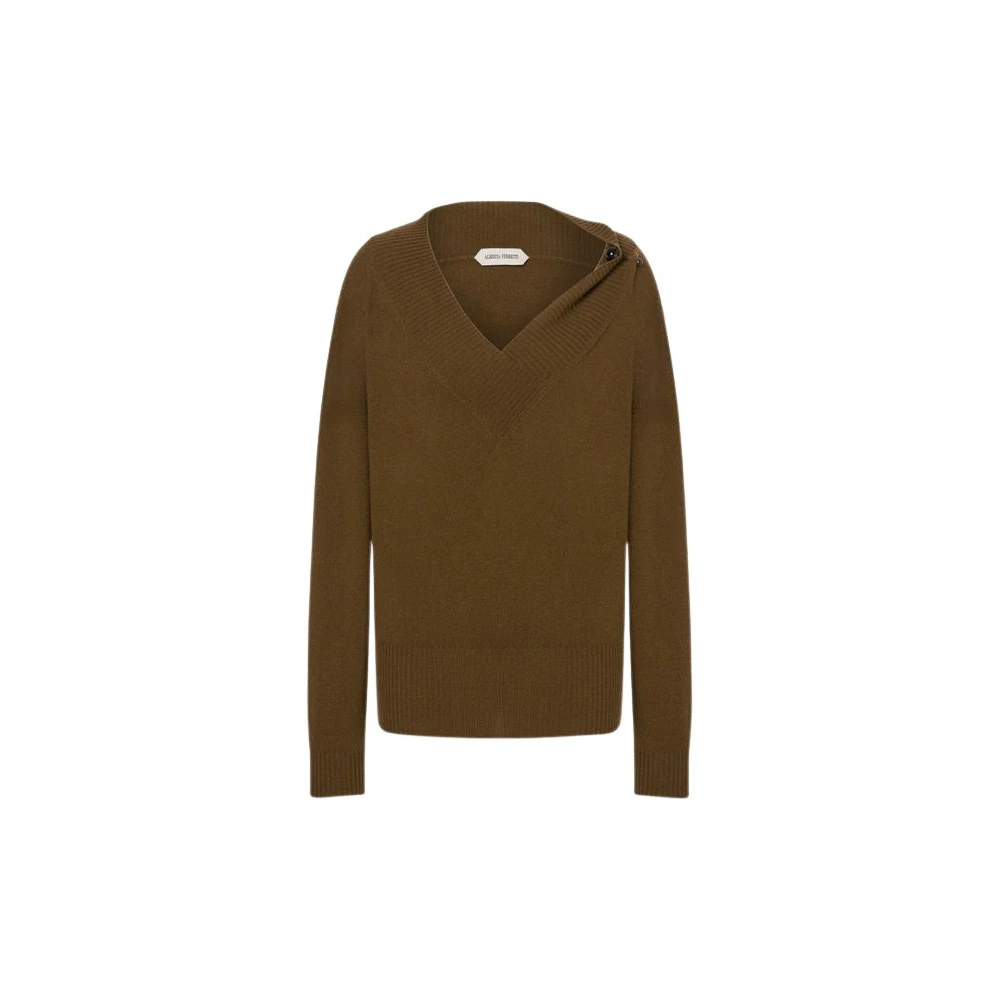 Alberta Ferretti Vrouw Bruin Truien & Vesten Dames, L, Kasjmier, Trui Van Puur Kasjmier