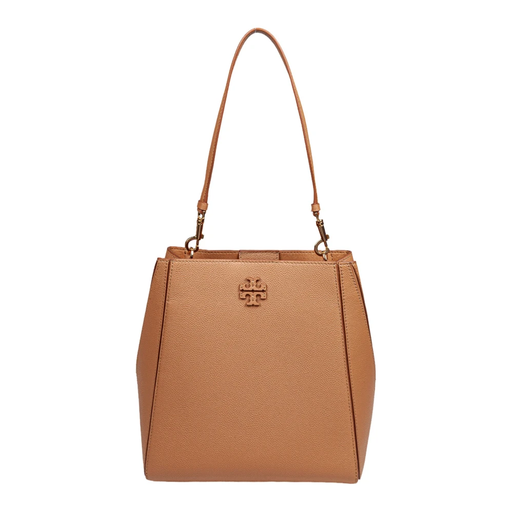TORY BURCH Leren emmerzak in Tiramisu-kleur Brown Dames