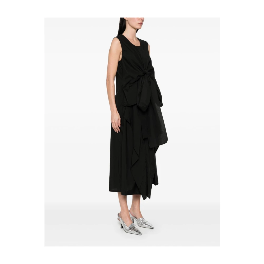 Fabiana Filippi Zwarte jurk met uitsnijdingen en gerimpelde details Black Dames