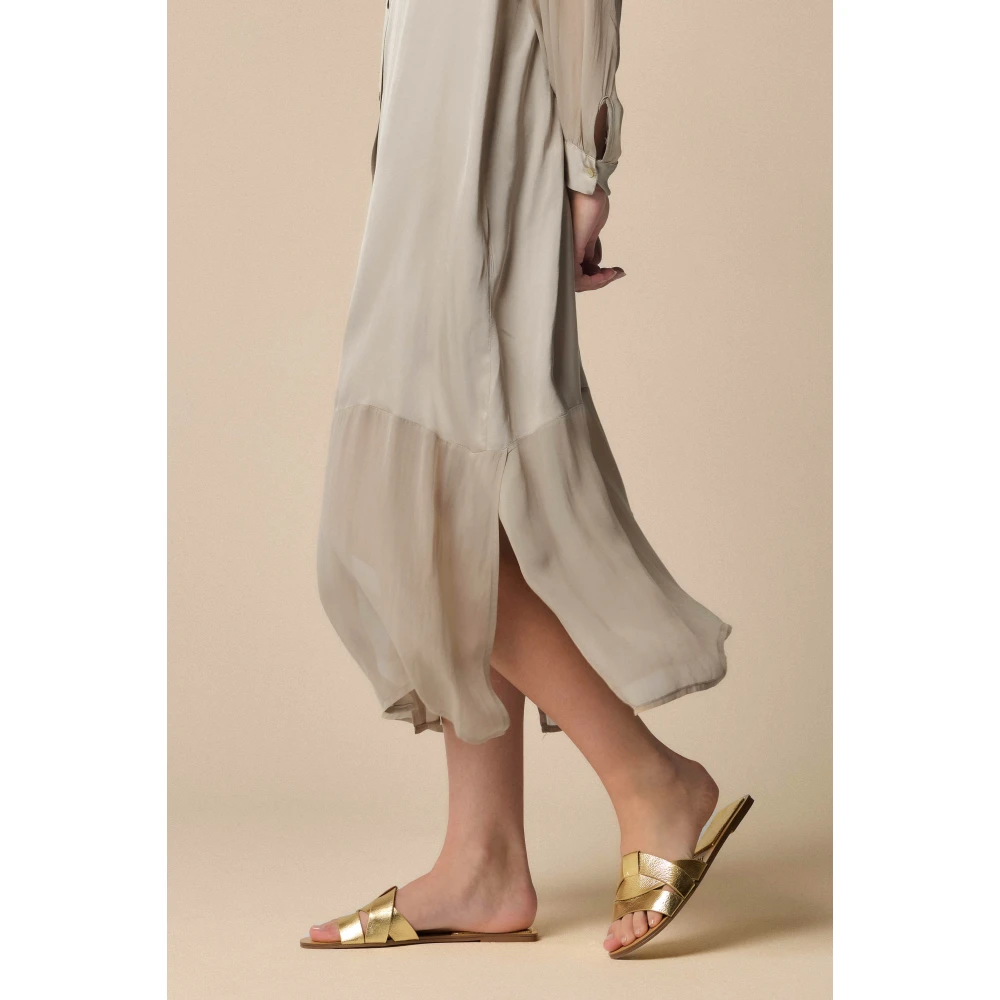 Kocca Lange Mouw Chemisier Jurk Gray Dames