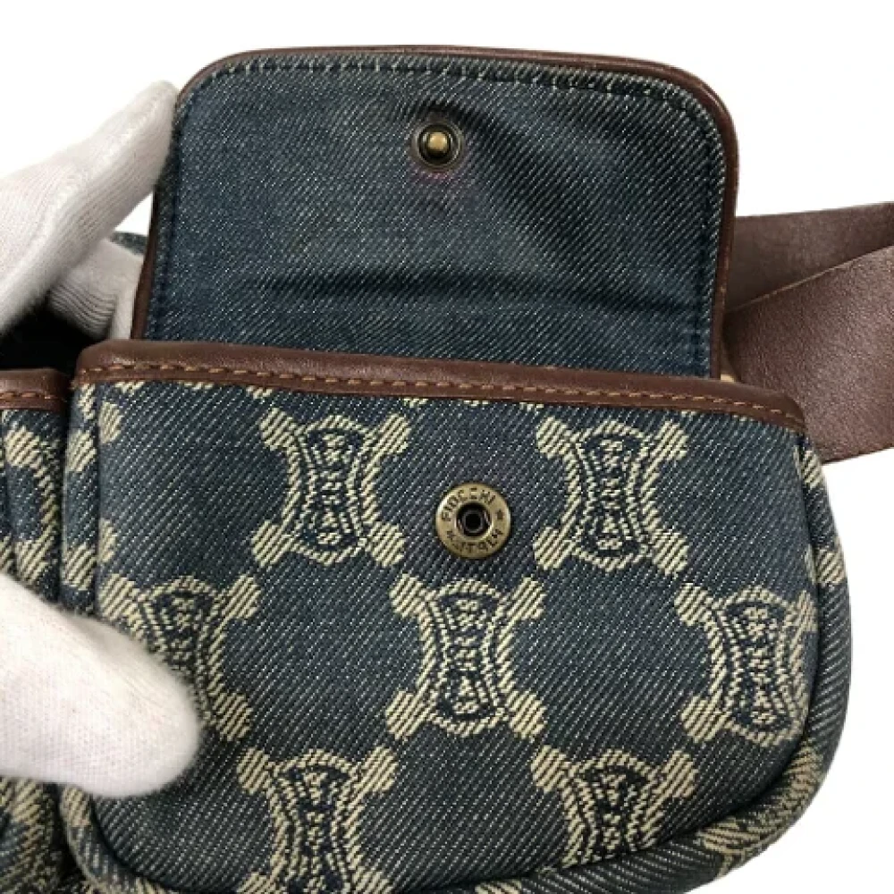 Celine Vintage Pre-owned Denim crossbody-bags Blue Dames