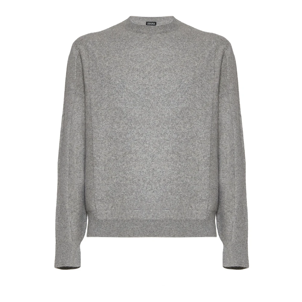 Ermenegildo Zegna Middengrijs Wol Kasjmier Crew Neck Sweater Gray Heren