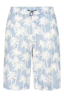 Printed Linen Bermuda Shorts