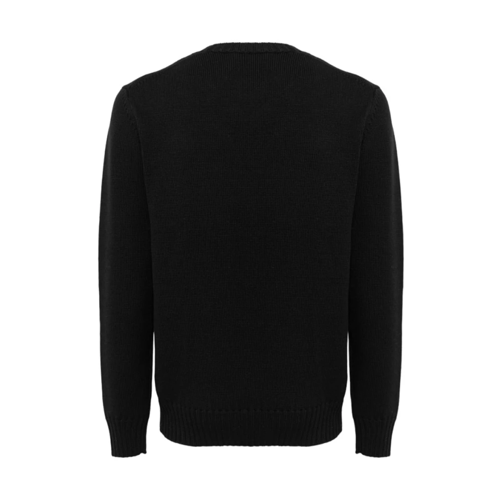 Alpha Studio Merinowol Ronde hals Trui Black Heren