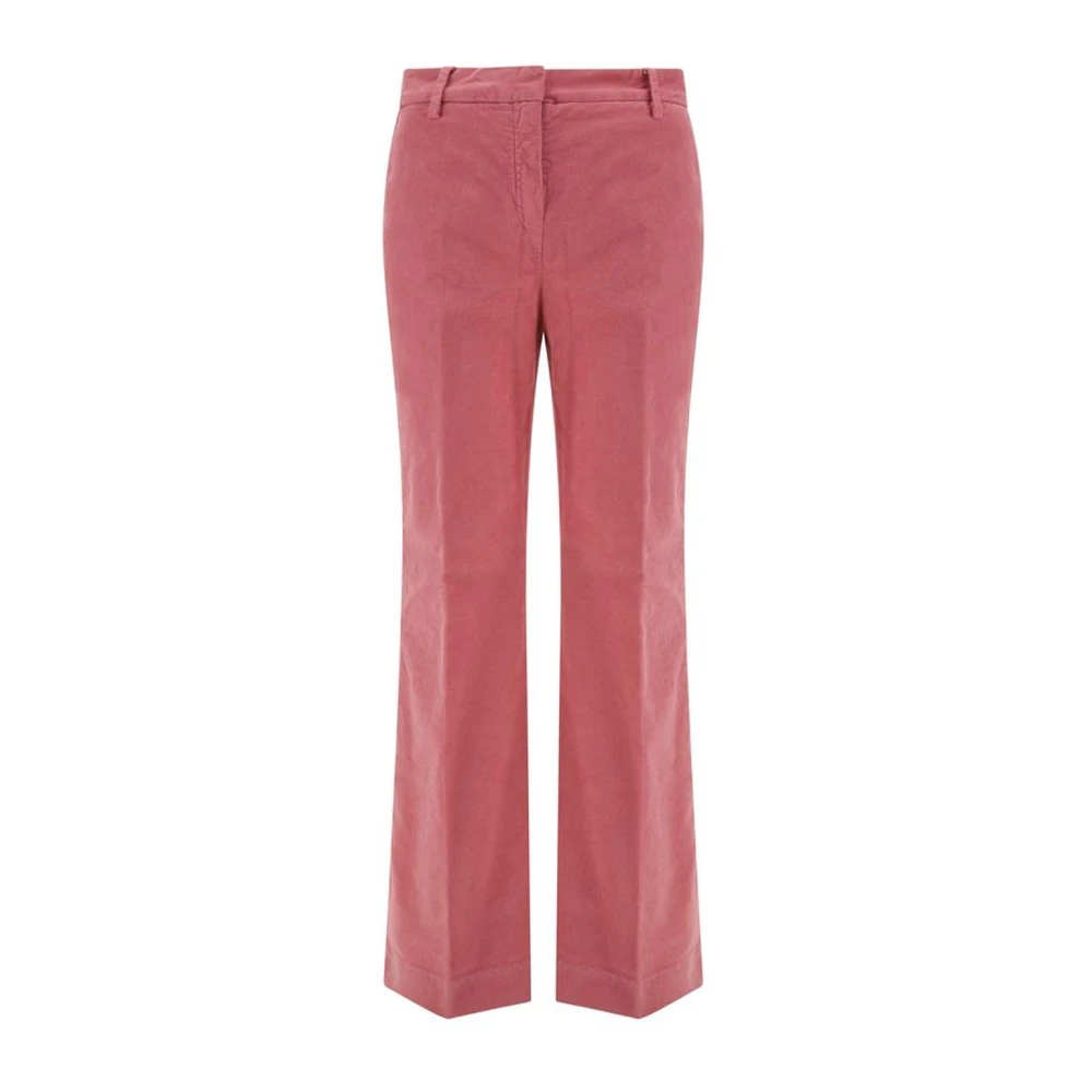 True Royal Velvet Design Katoenen Broek met Zakken Red Dames