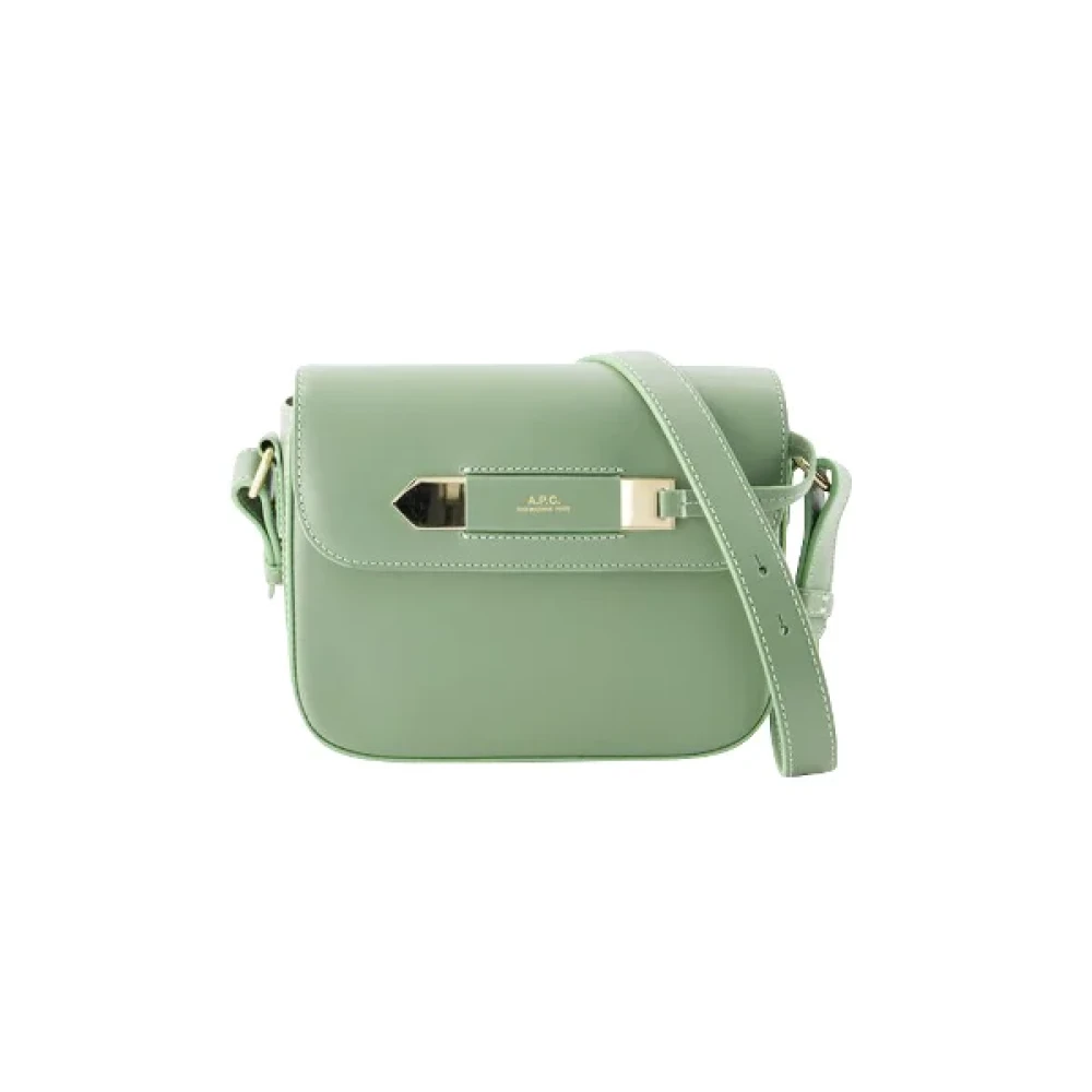 A.p.c. Leather shoulder-bags Green Dames