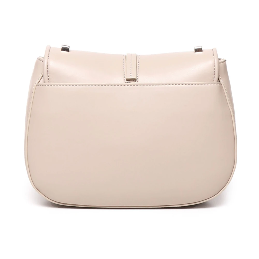V73 Beige Schoudertas met Flap Sluiting Beige Dames